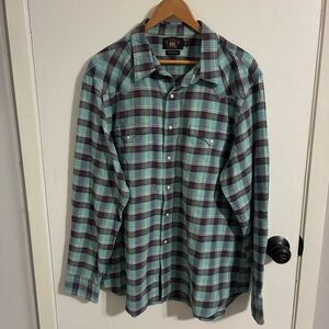 Double RL Western Pearl Snap Cotton Button Shirt Ralph Lauren RRl